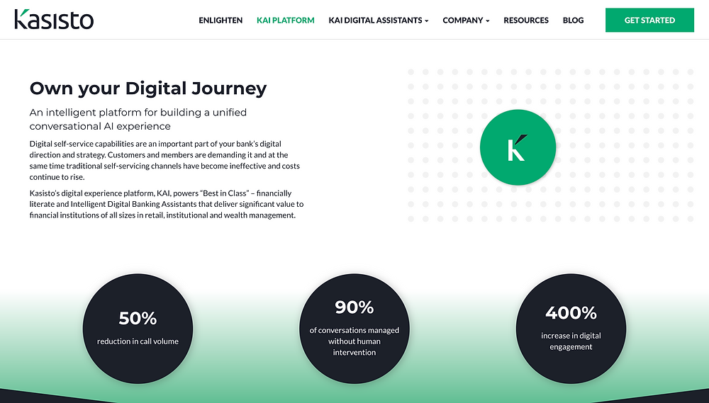 KAI Platform, by Kasisto, white-label app developer, financial solutions